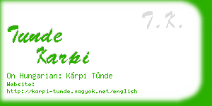 tunde karpi business card